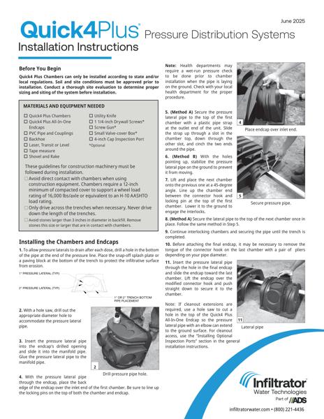 Quick4 Plus Pressure Distribution - Installation Instructions