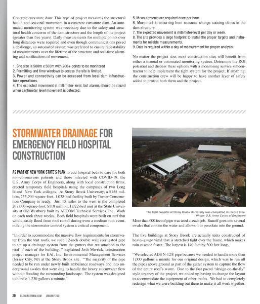 Stormwater Drainage for Emergency Field Hospital Construction C+SE 