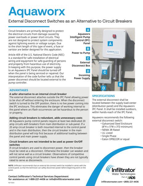 Aquaworx External Disconnect Switch - Cutsheet