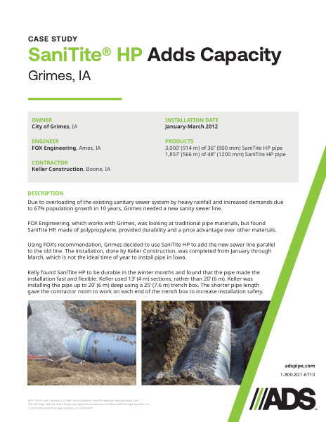 SaniTite HP Adds Capacity (Grimes, IA) Case Study