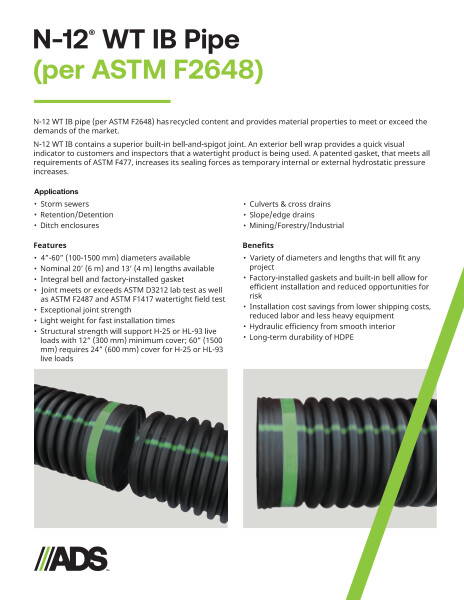 N-12 WT IB (per ASTM F2648) Product Sheet