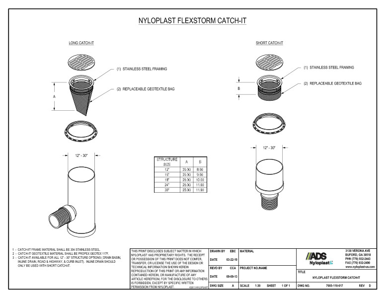 Documents - Nyloplast Inlet Filter Catch-It Detail