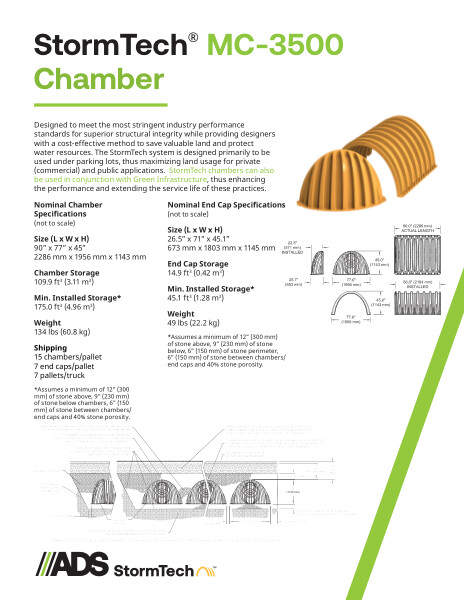 MC-3500 StormTech Chamber Submittal Package