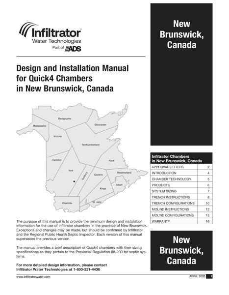 Quick4 Design and Installation Manual - New Brunswick Canada
