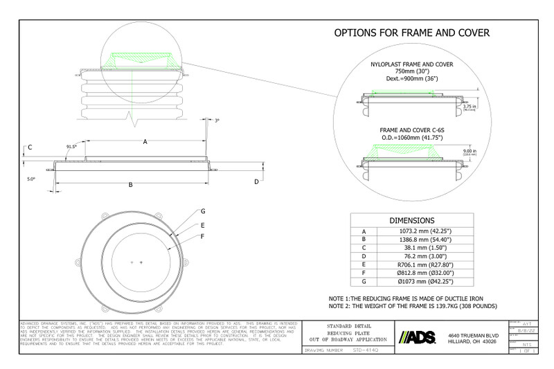 414Q  Reducing Plate (Out of Roadway Application) Standard detail 