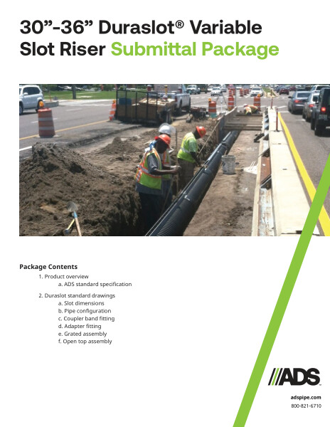 30-36 in Duraslot Variable Slot Riser Submittal Package