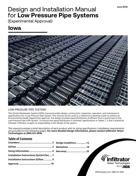 Low Pressure Pipe Systems Design and Installation Manual - Iowa