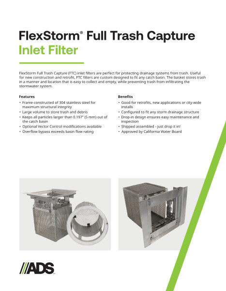 FlexStorm Full Trash Capture Inlet Filter