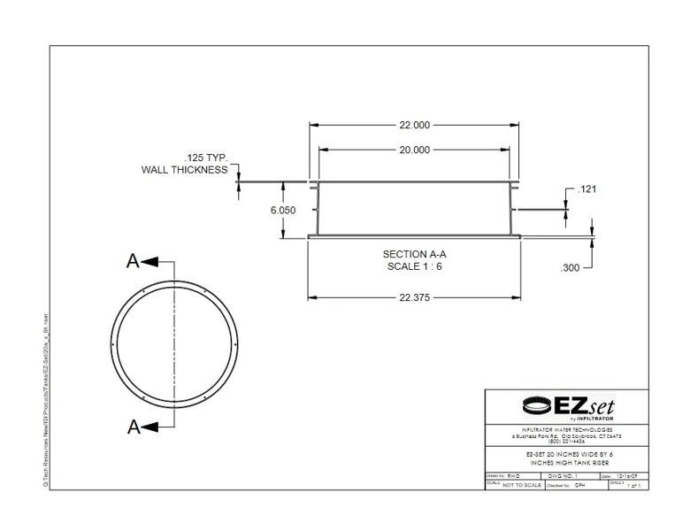 20" x 6" EZset High Tank Riser Standard Detail