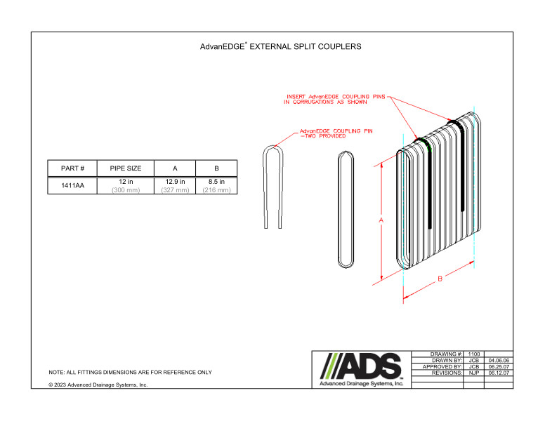 12" AdvanEdge External Split Coupler (AdvanEdge Fittings)