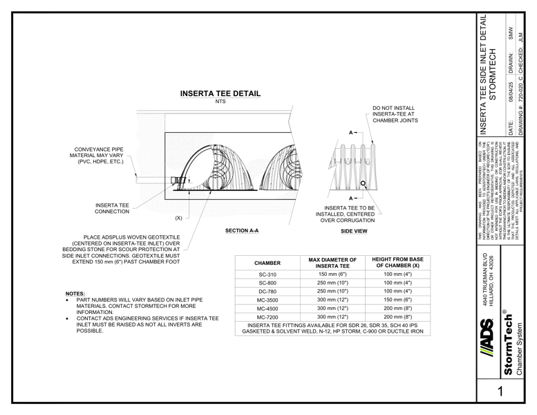 Stormtech Inserta Tee Side Inlet