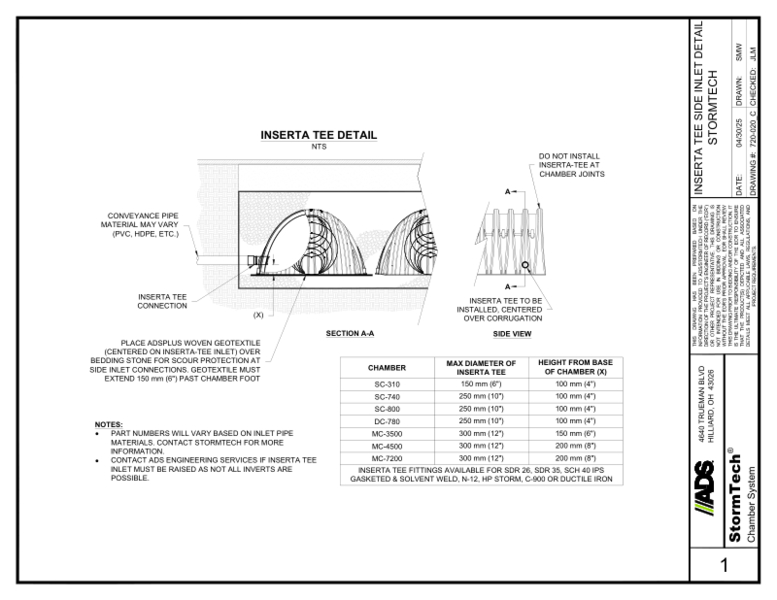 Stormtech Inserta Tee Side Inlet