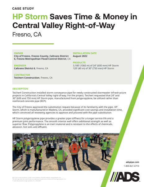 HP Storm Saves Time & Money in Central Valley Right-of-Way (Fresno, CA) Case Study