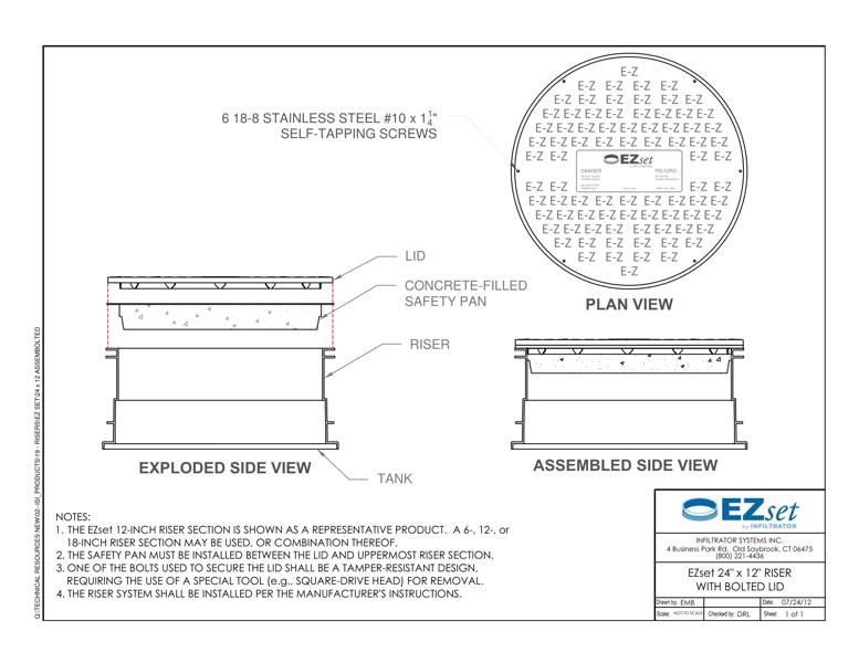 12in EZset Riser Bolted Lid Standard Detail