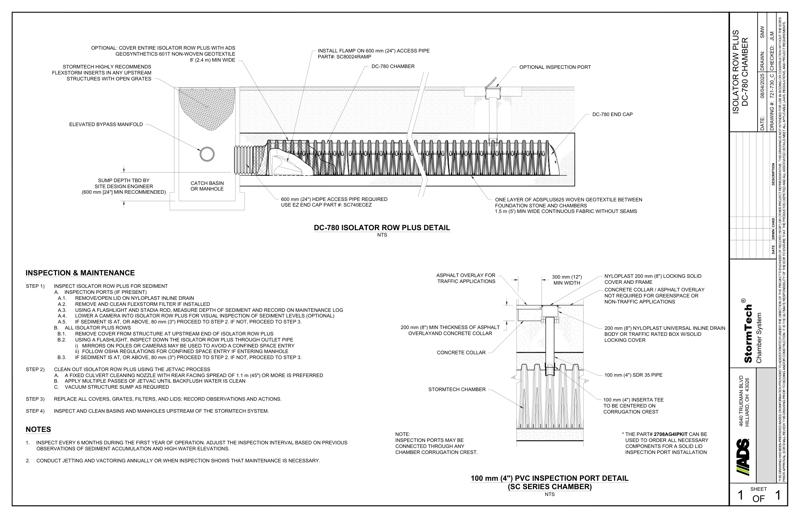 DC-780 StormTech Isolator Row