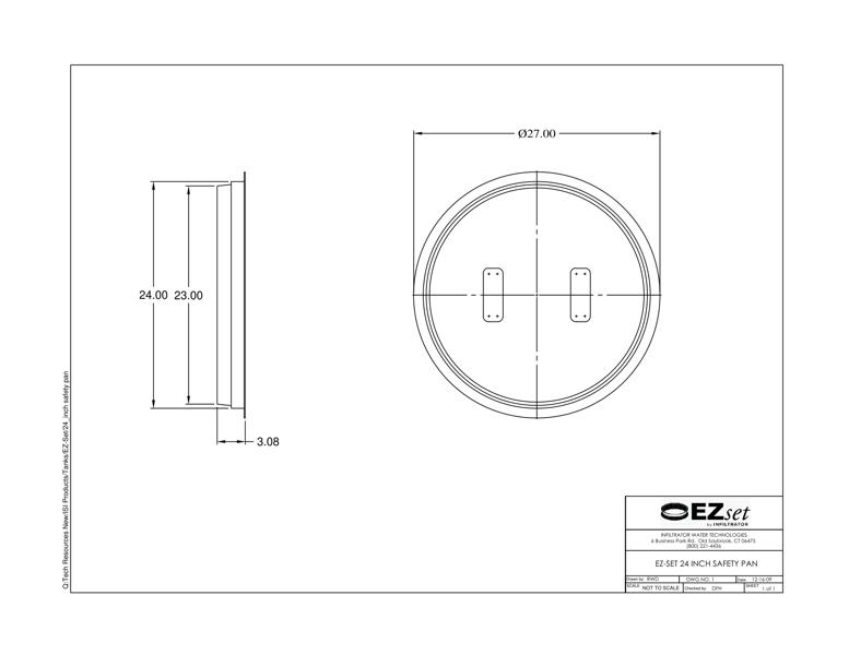 24" EZset Safety Pan Standard Detail