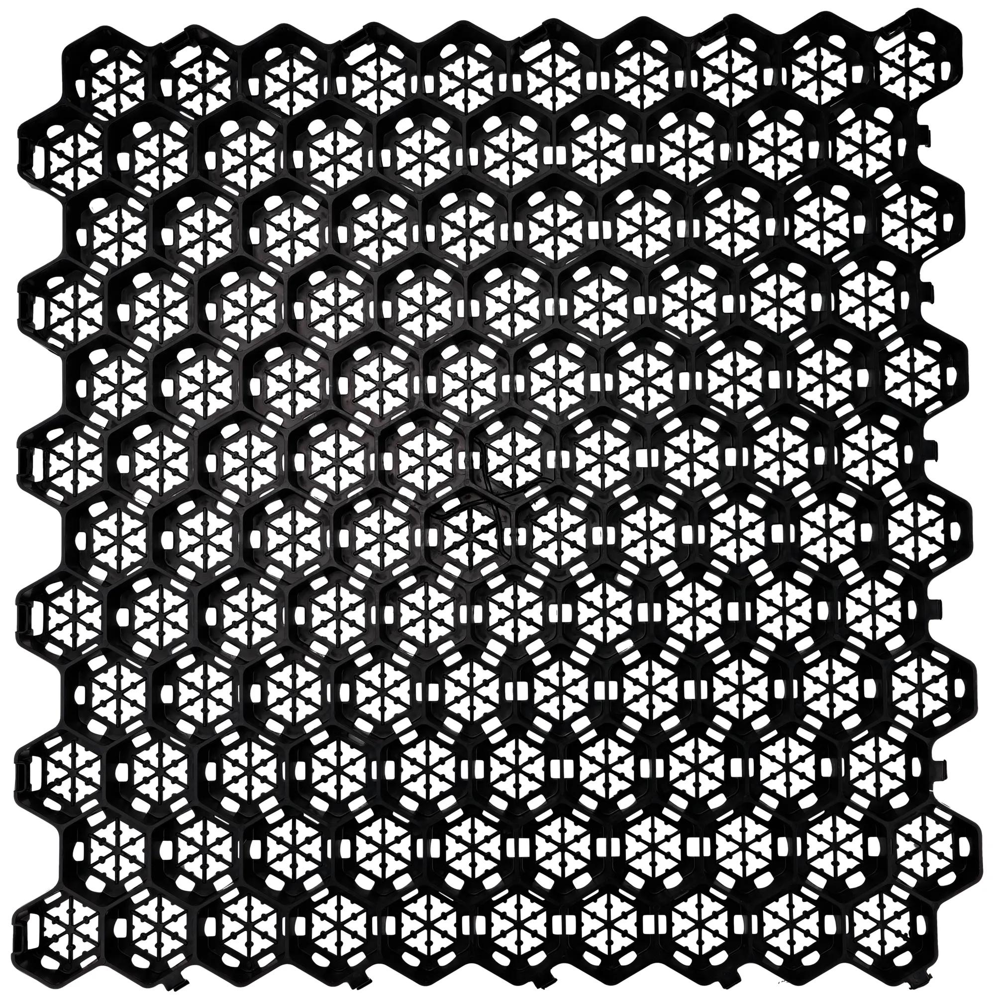 The NDS Tufftrack Grass Paver (NDS TT-24) has Interconnected hexagonal cells with shared walls for higher strength