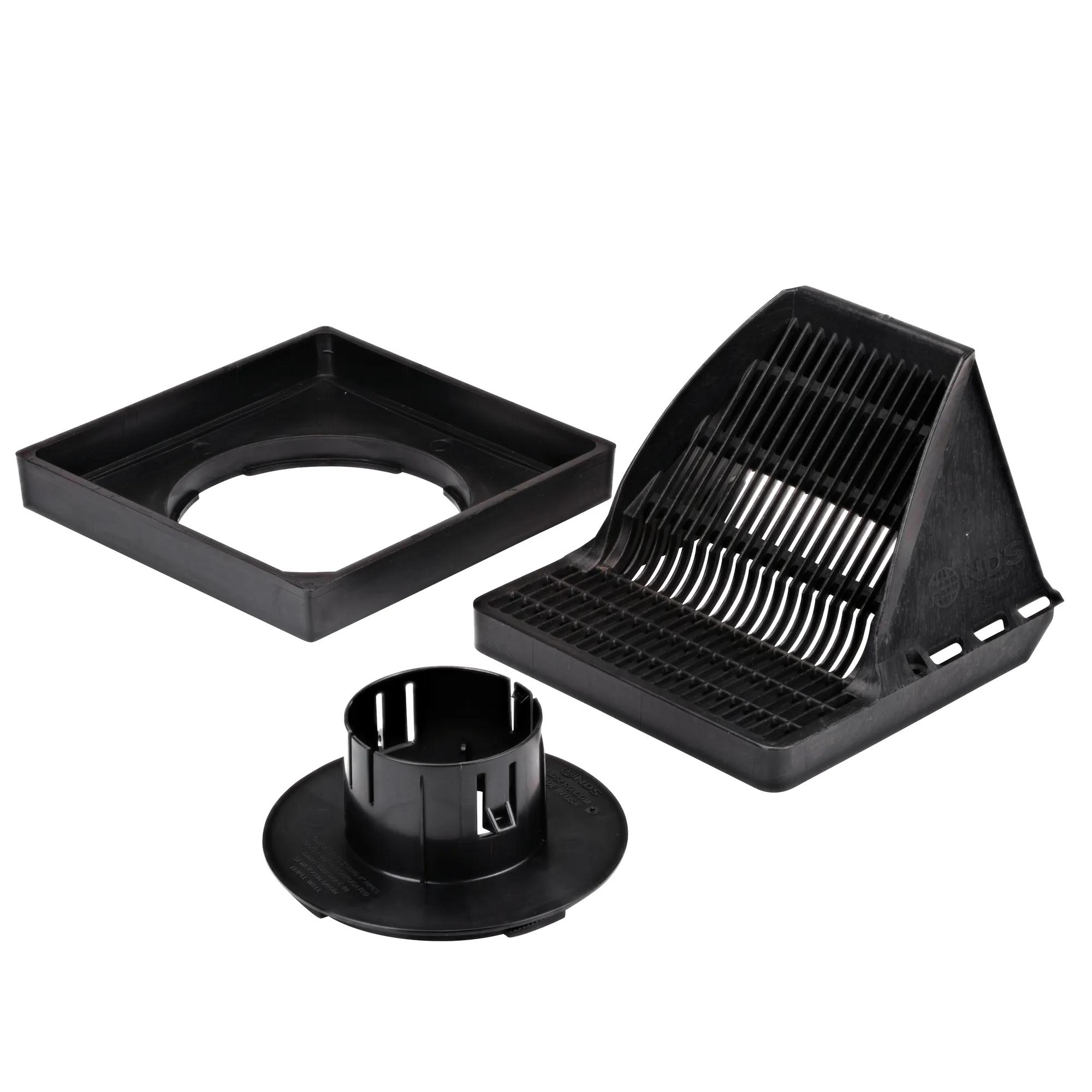 Unassembled view of the 9 in. Square Downspout Defender™ Kit (NDS 900DSGKIT)
